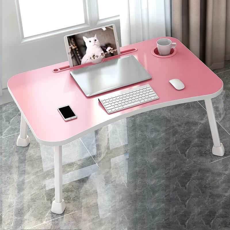 Modern Manufacture Wood Laptop Desk Floating Curved Writing Desk