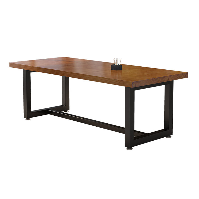 Industrial Office Desk Solid Wood Rectangular Brown Writing Desk