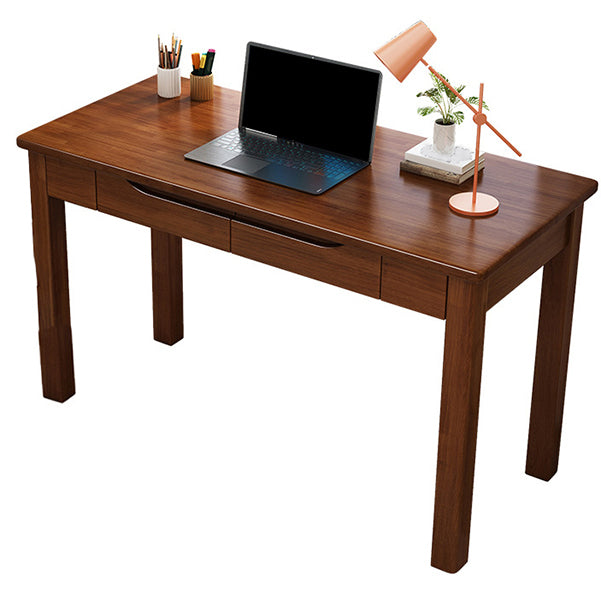 Modern Solid Wood Writing Desk 2-drawer Rectangular Office Desk