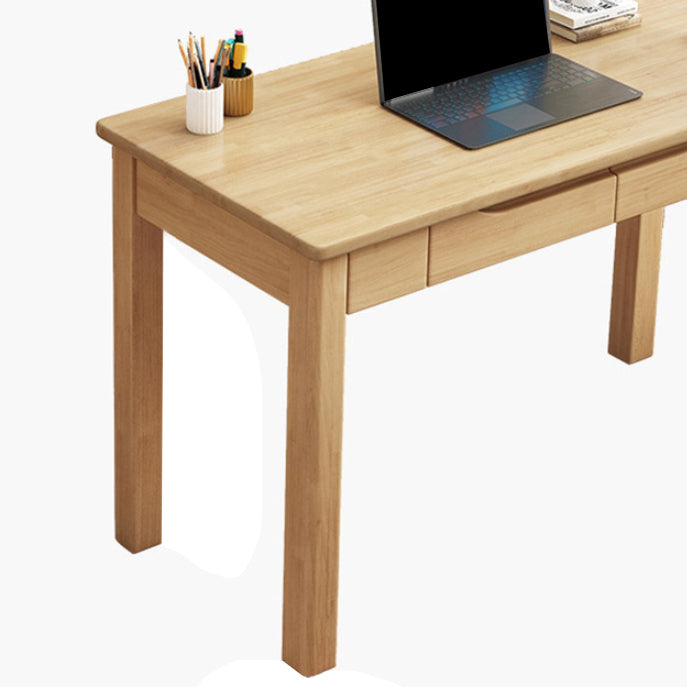 Modern Solid Wood Writing Desk 2-drawer Rectangular Office Desk