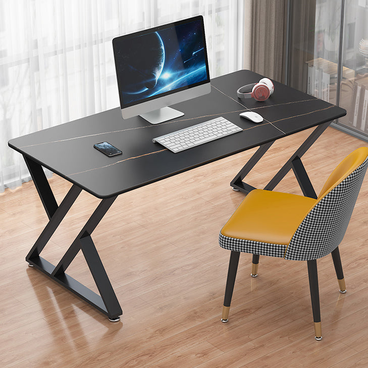 Modern Stone Office Desk 29.53-inch Tall Writing Desk with Iron Legs