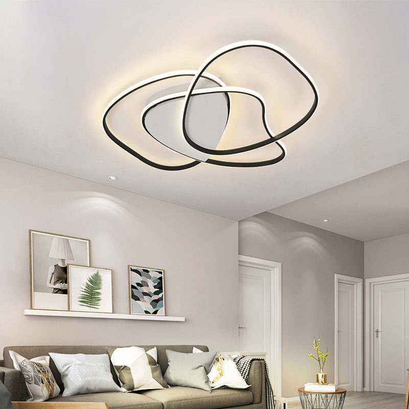 Modern Unique Shape Flush Mount Light Fixtures 3 Light Flush Mount Ceiling Light