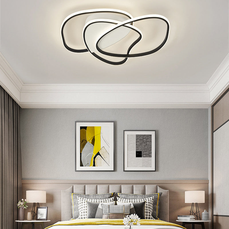 Modern Unique Shape Flush Mount Light Fixtures 3 Light Flush Mount Ceiling Light