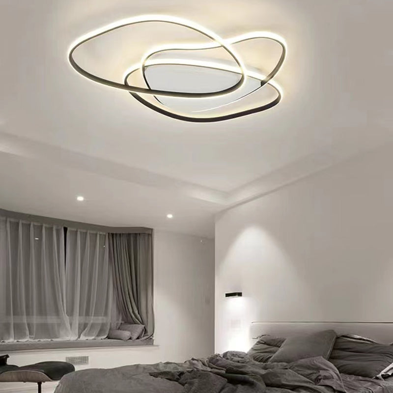 Modern Unique Shape Flush Mount Light Fixtures 3 Light Flush Mount Ceiling Light