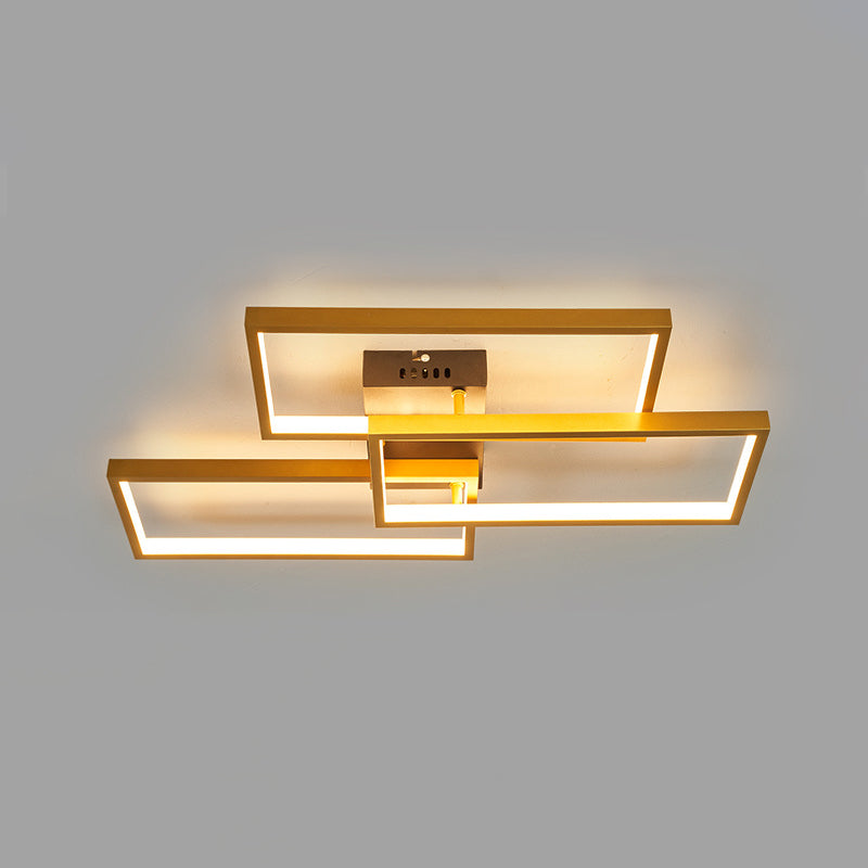 Modern Rectangle Shape Flush Mount Light Fixtures 3 Light Flush Mount Ceiling Light