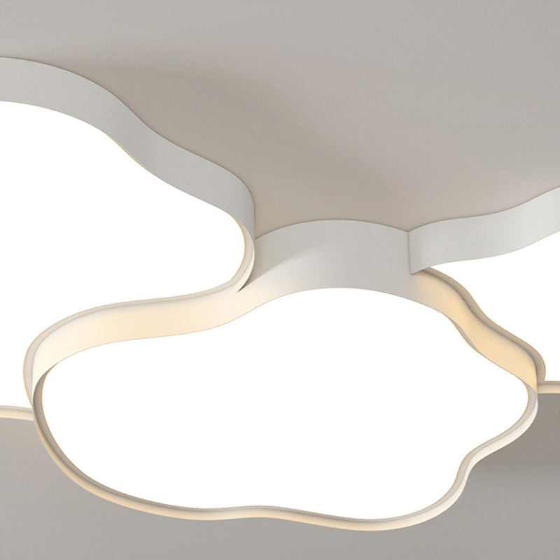 LED White Metal Modern Flush Mount Cloud Shape Ceiling Lamp with Acrylic Shade for Bedroom