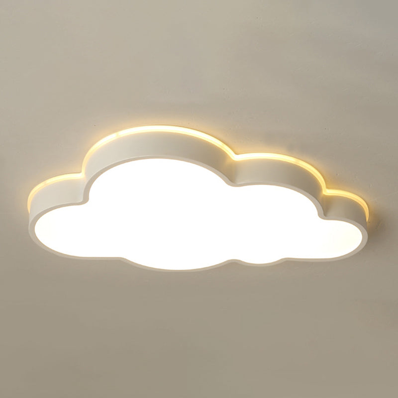 Cloud Shape Flush Light Modern Style Metal 1 Light Flush Mount for Bedroom