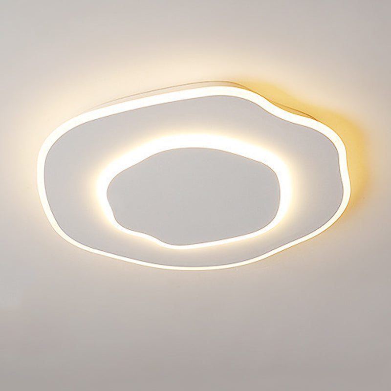 2 - Light Cloud Shape LED Flush Mount in Matte White Iron Modern Ceiling Flush