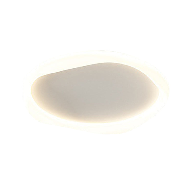 Ring Shape Flush Light Modern Style Metal 1 Light Flush Mount in White