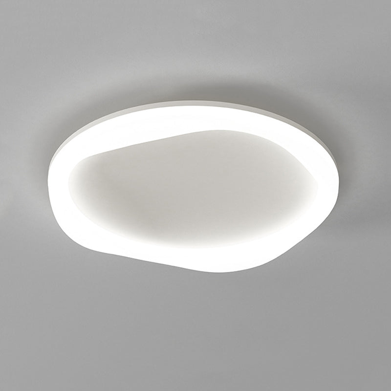 Ring Shape Flush Light Modern Style Metal 1 Light Flush Mount in White