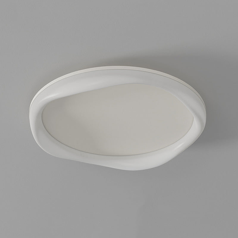 Ring Shape Flush Light Modern Style Metal 1 Light Flush Mount in White