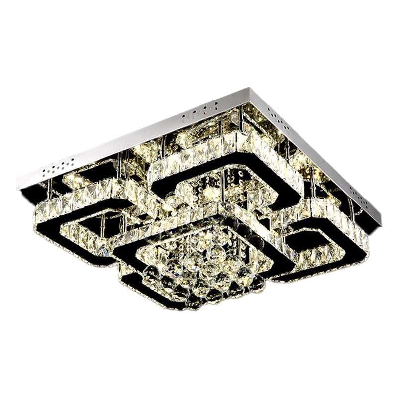 Crystal Geometric Flush Light Modern Flush Mount Lighting for Living Room