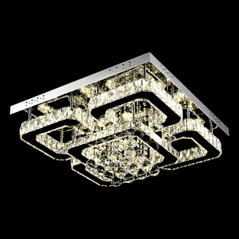 Crystal Geometric Flush Light Modern Flush Mount Lighting for Living Room