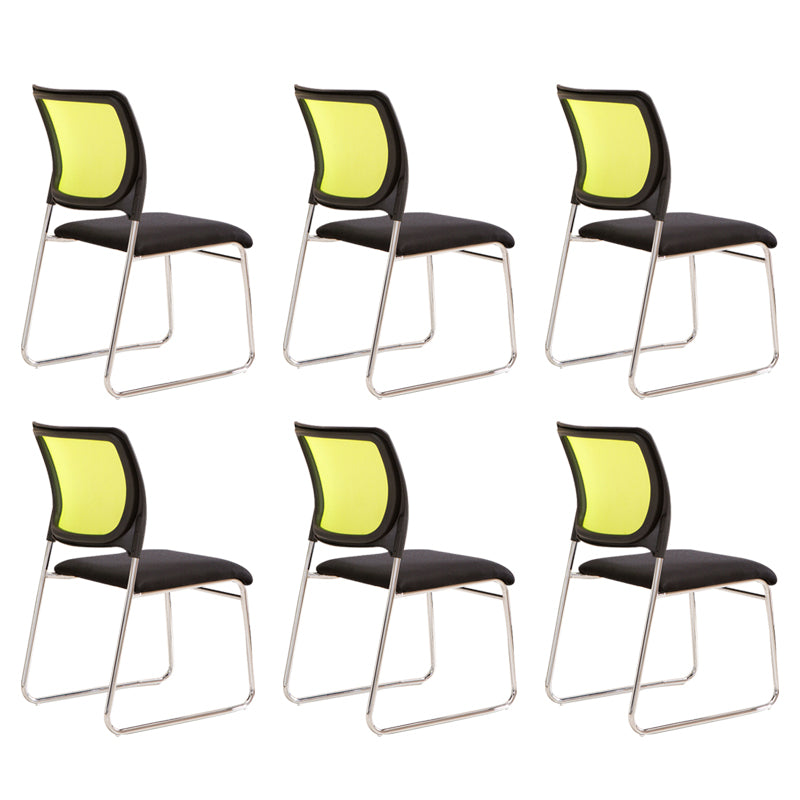 Modern Desk Chair Mesh Armless Conference Chair Mid-Back Chair