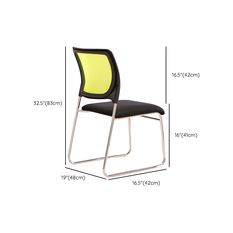 Modern Desk Chair Mesh Armless Conference Chair Mid-Back Chair