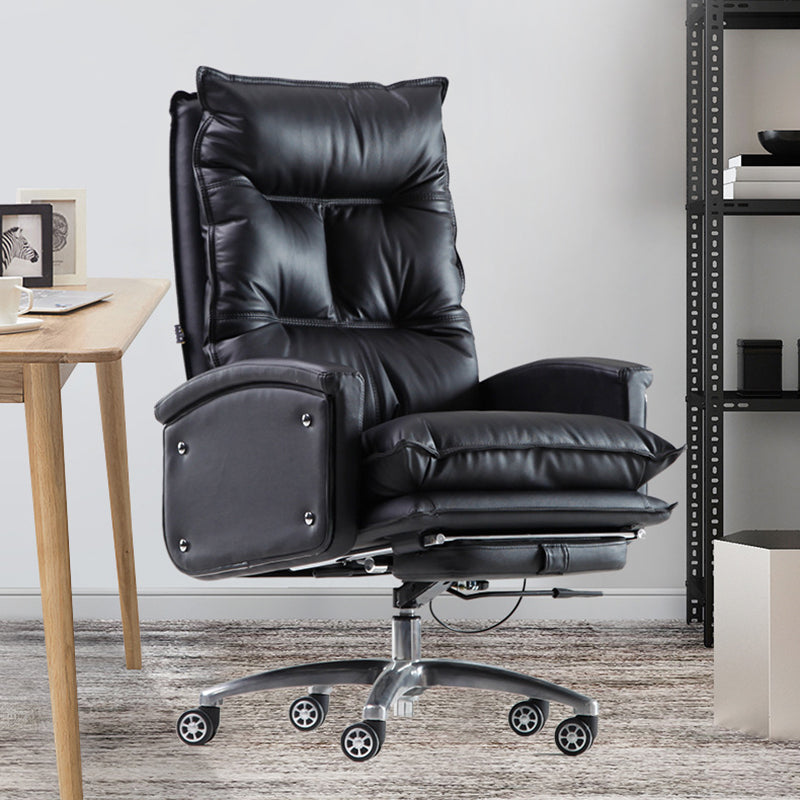 Contemporary Desk Chair Leather Executive Chair High-Back Chair with Wheels