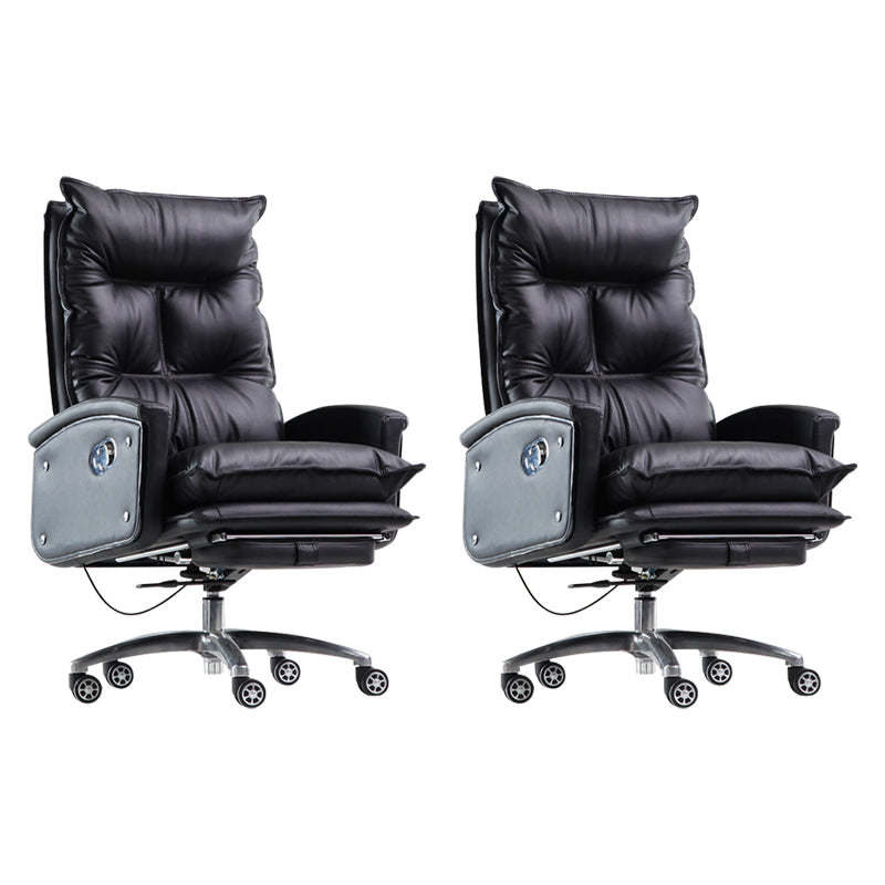 Contemporary Desk Chair Leather Executive Chair High-Back Chair with Wheels