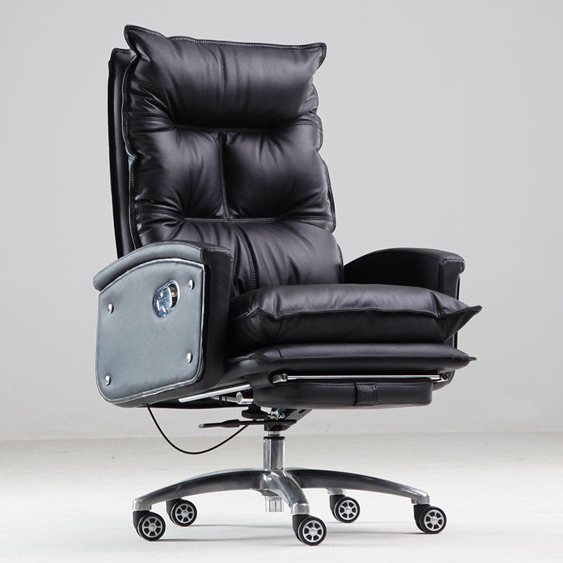 Contemporary Desk Chair Leather Executive Chair High-Back Chair with Wheels