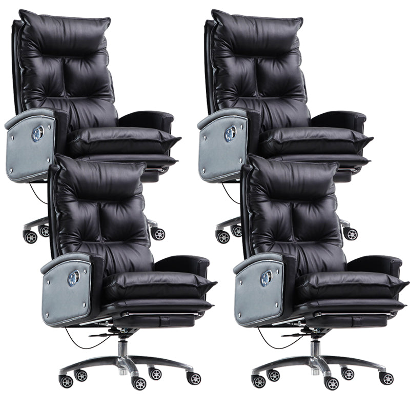 Contemporary Desk Chair Leather Executive Chair High-Back Chair with Wheels