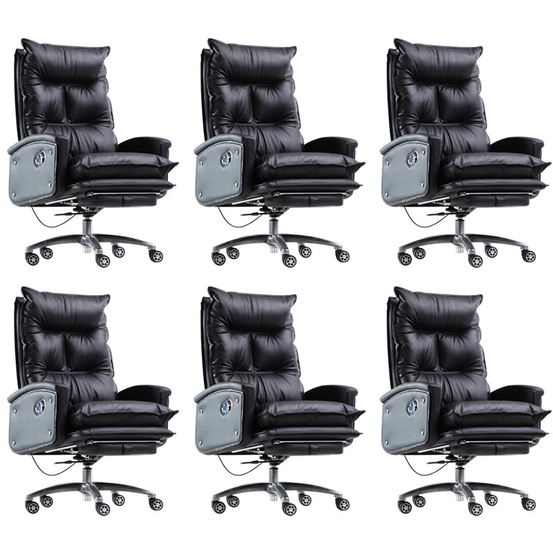 Contemporary Desk Chair Leather Executive Chair High-Back Chair with Wheels