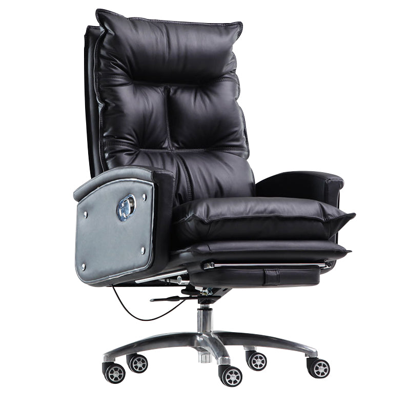 Contemporary Desk Chair Leather Executive Chair High-Back Chair with Wheels