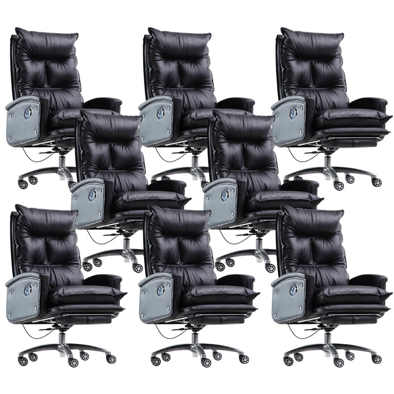 Contemporary Desk Chair Leather Executive Chair High-Back Chair with Wheels