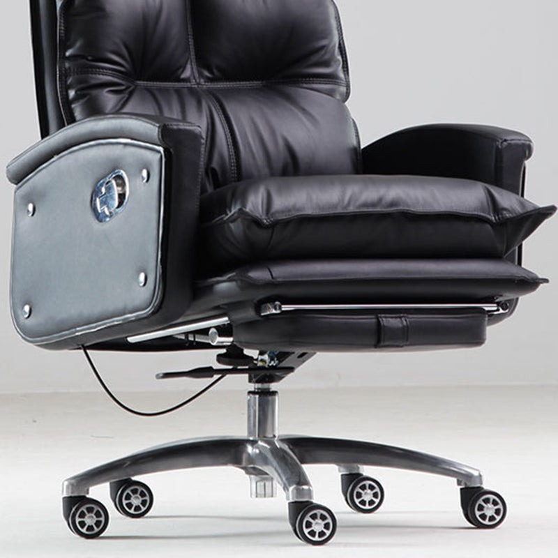 Contemporary Desk Chair Leather Executive Chair High-Back Chair with Wheels