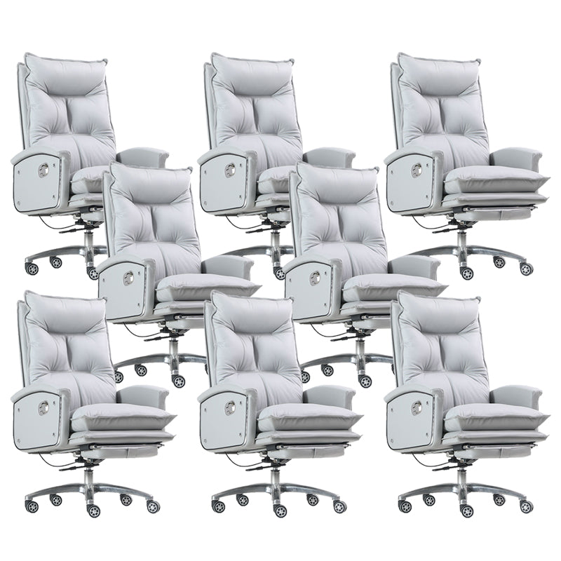 Contemporary Desk Chair Leather Executive Chair High-Back Chair with Wheels