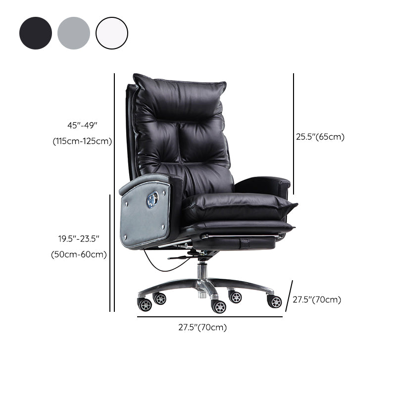 Contemporary Desk Chair Leather Executive Chair High-Back Chair with Wheels