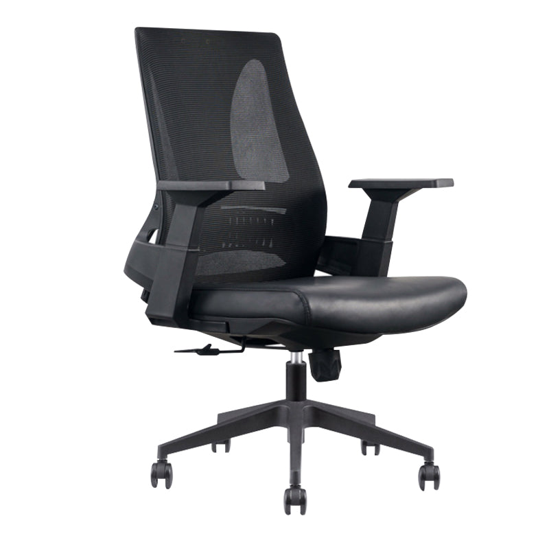 Modern Desk Chair Mesh Conference Chair in Black/Blue High-Back Chair with Wheels