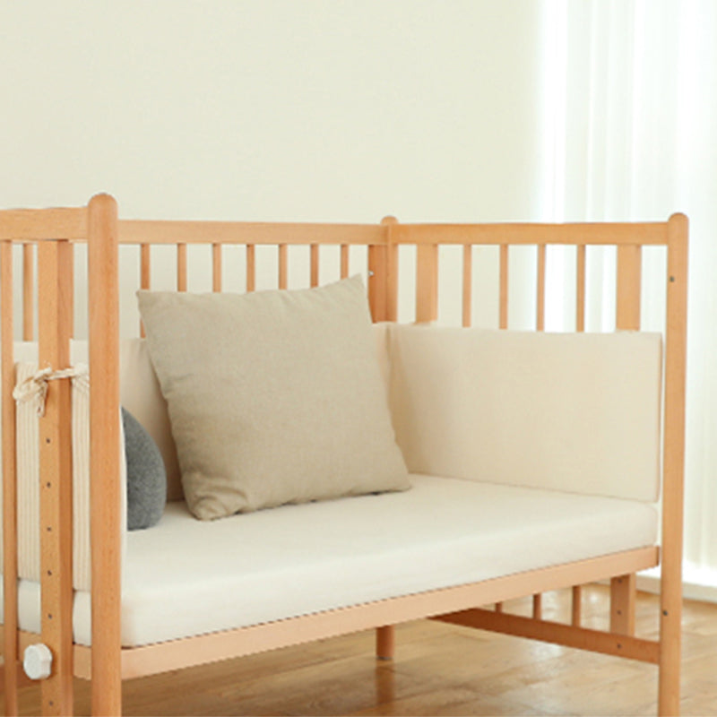 Home Rectangle Crib Sold Wood Adjustable Height Crib with Casters