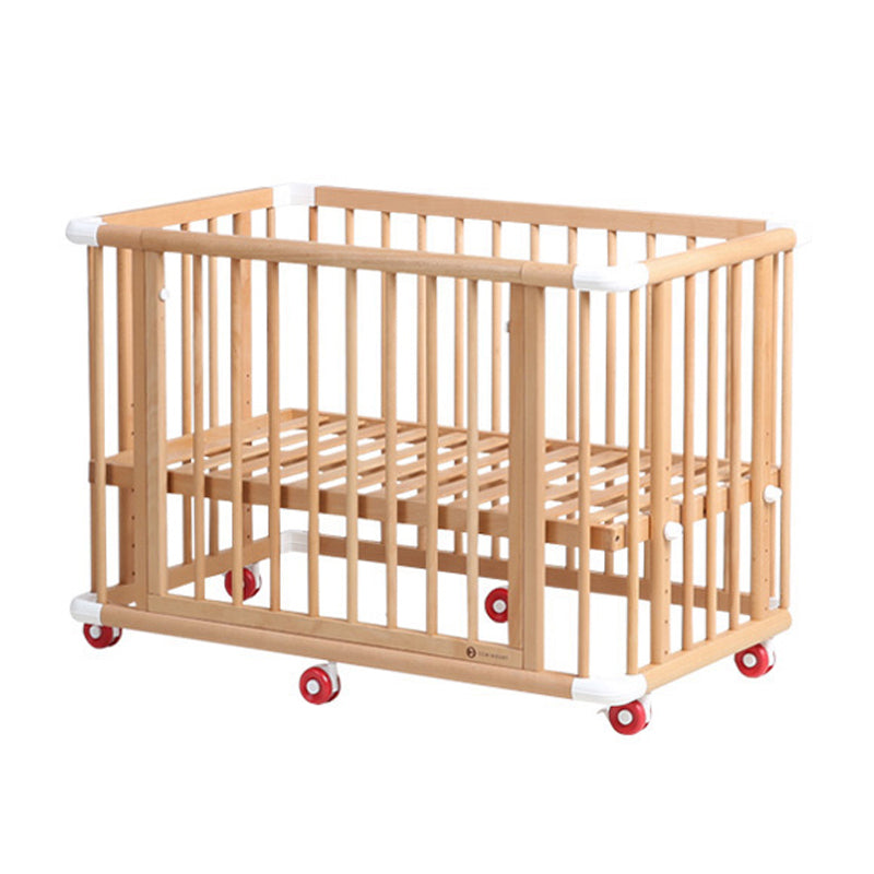 Farmhouse Rectangle Crib Home Solid Wood 4-In-1 Convertible Crib