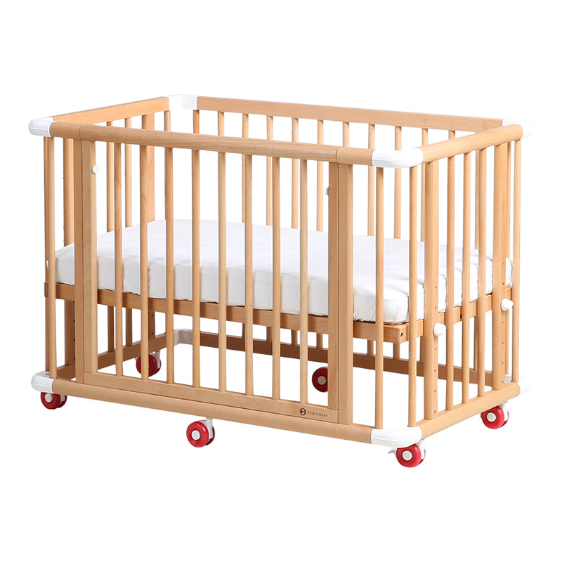 Farmhouse Rectangle Crib Home Solid Wood 4-In-1 Convertible Crib