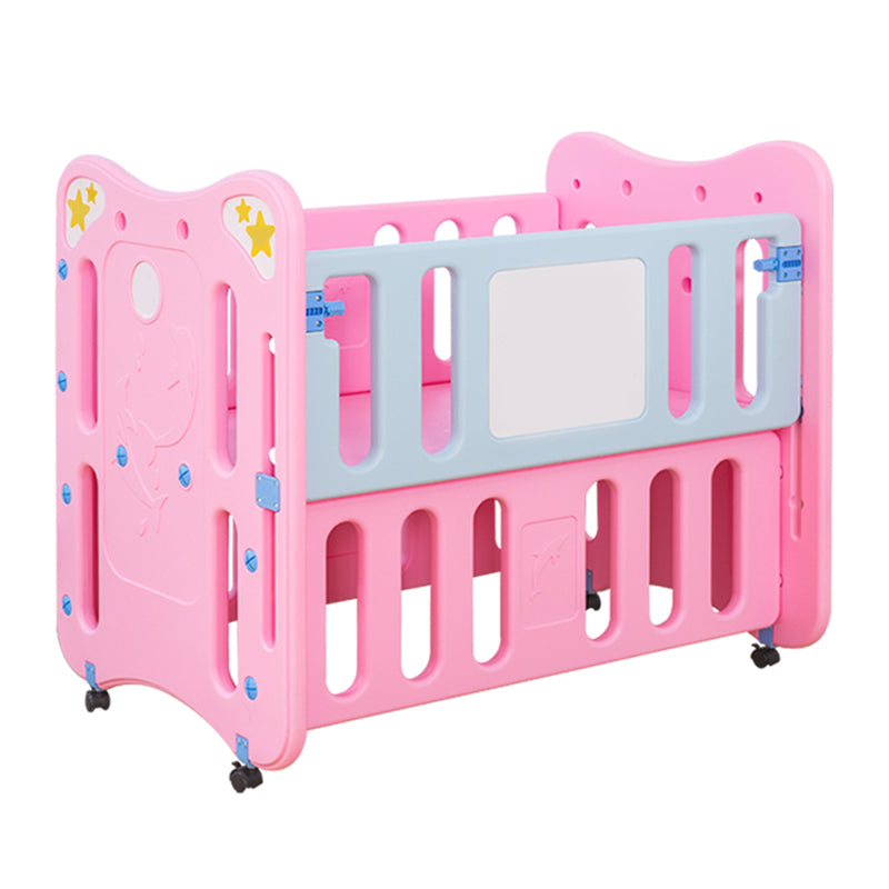 Modern Rectangle Movable Crib Plastic 3-In-1 Convertible Crib