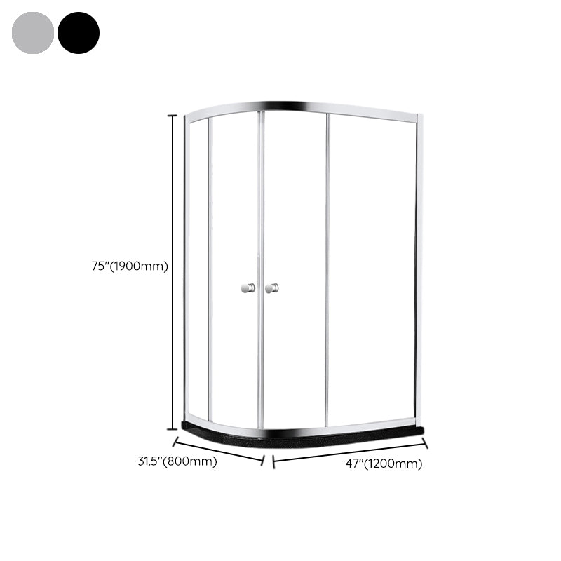 Home Double Sliding Shower Enclosure Corner Round Shower Enclosure