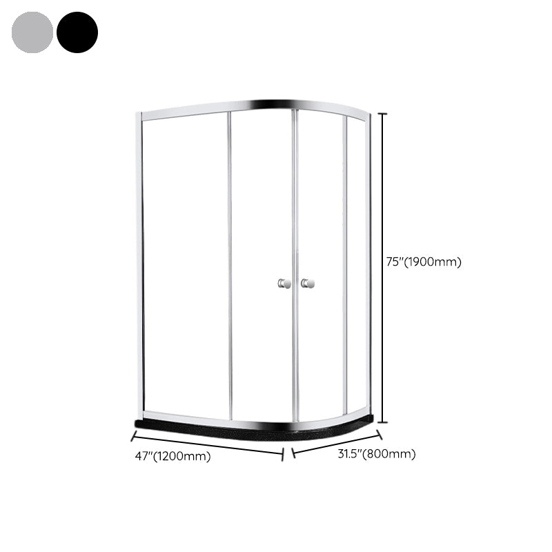 Home Double Sliding Shower Enclosure Corner Round Shower Enclosure