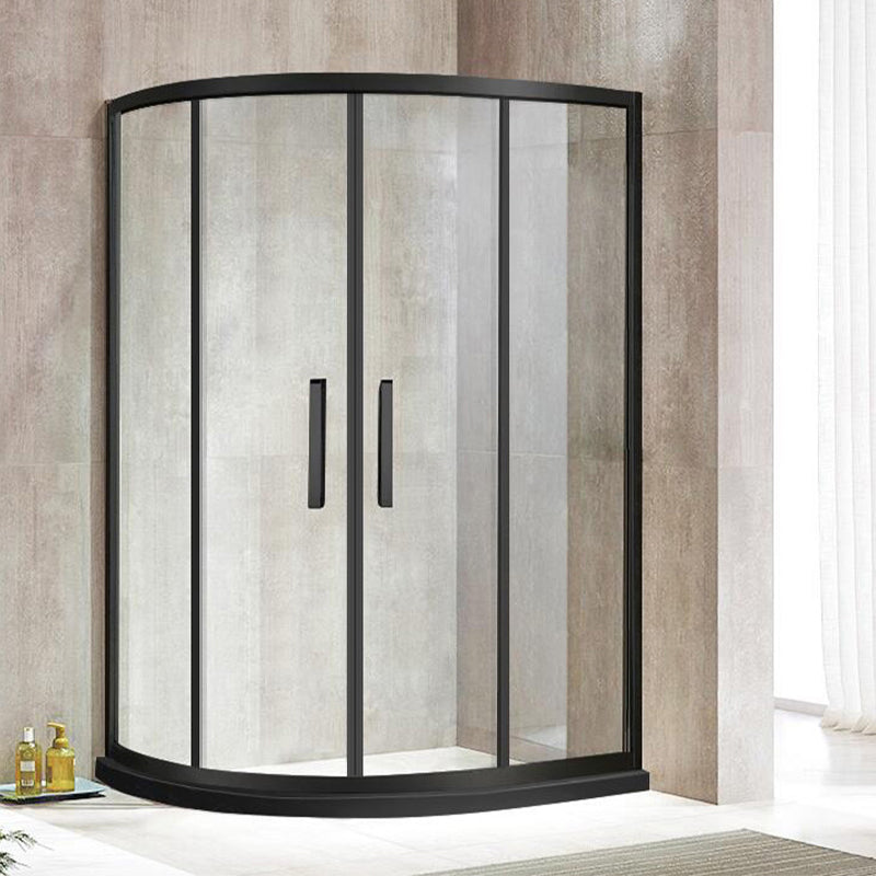 Round Double Sliding Shower Enclosure Corner Tempered Glass Shower Enclosure