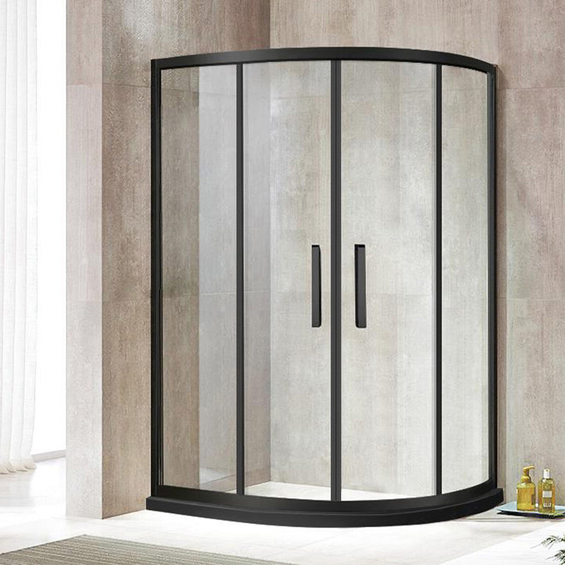 Round Double Sliding Shower Enclosure Corner Tempered Glass Shower Enclosure