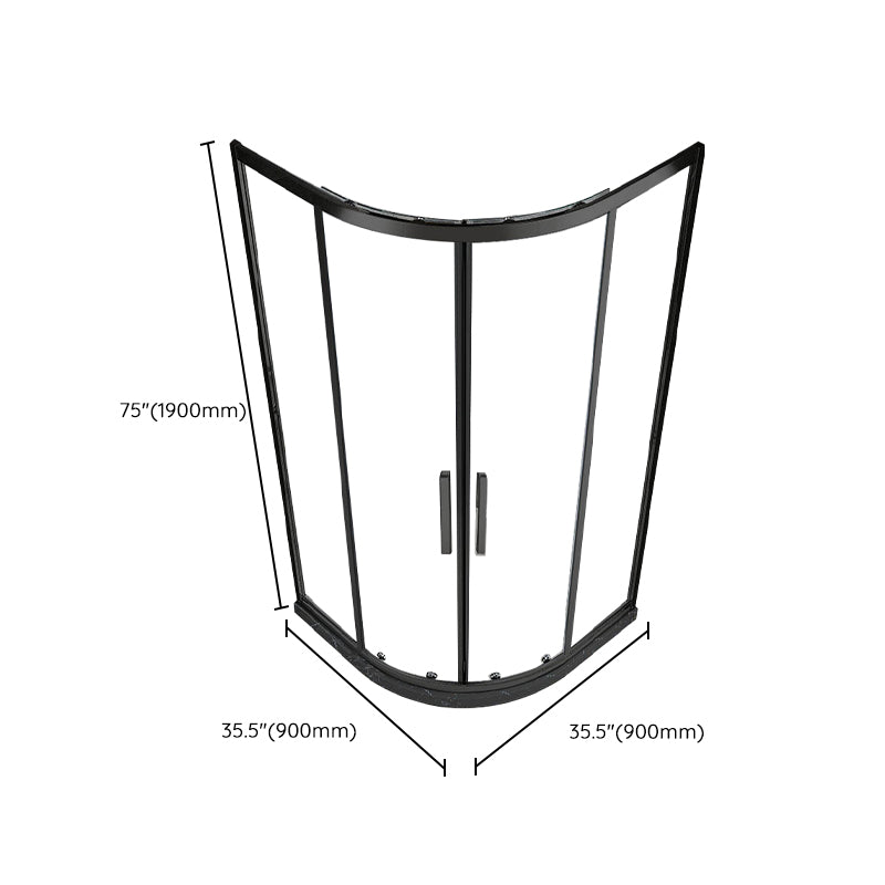 Round Double Sliding Shower Enclosure Corner Tempered Glass Shower Enclosure