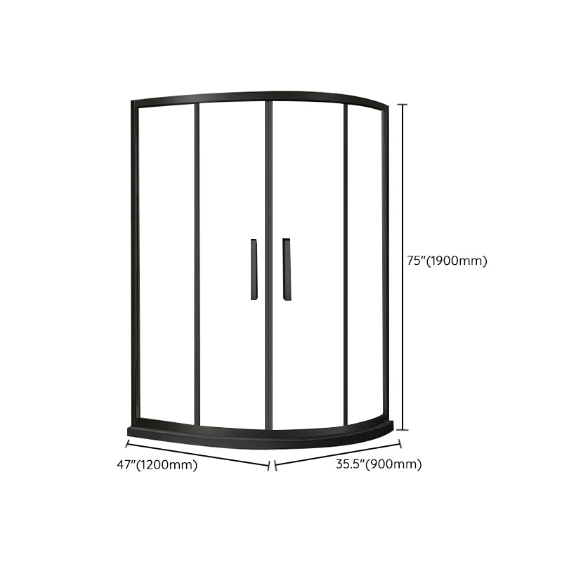 Round Double Sliding Shower Enclosure Corner Tempered Glass Shower Enclosure