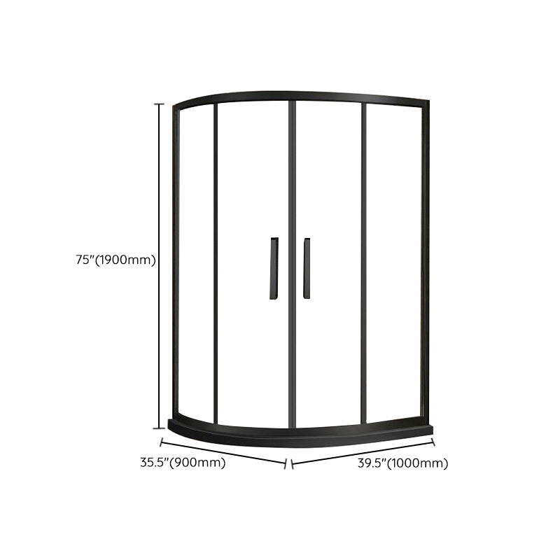 Round Double Sliding Shower Enclosure Corner Tempered Glass Shower Enclosure