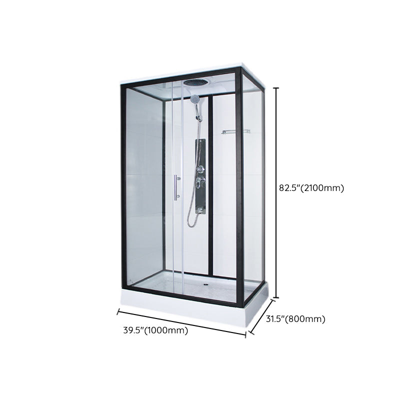 Rectangle Framed Shower Stall Corner Single Sliding Shower Stall