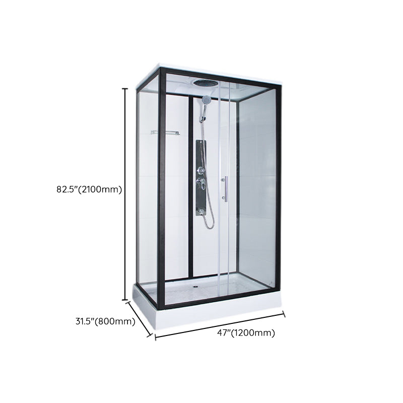 Rectangle Framed Shower Stall Corner Single Sliding Shower Stall