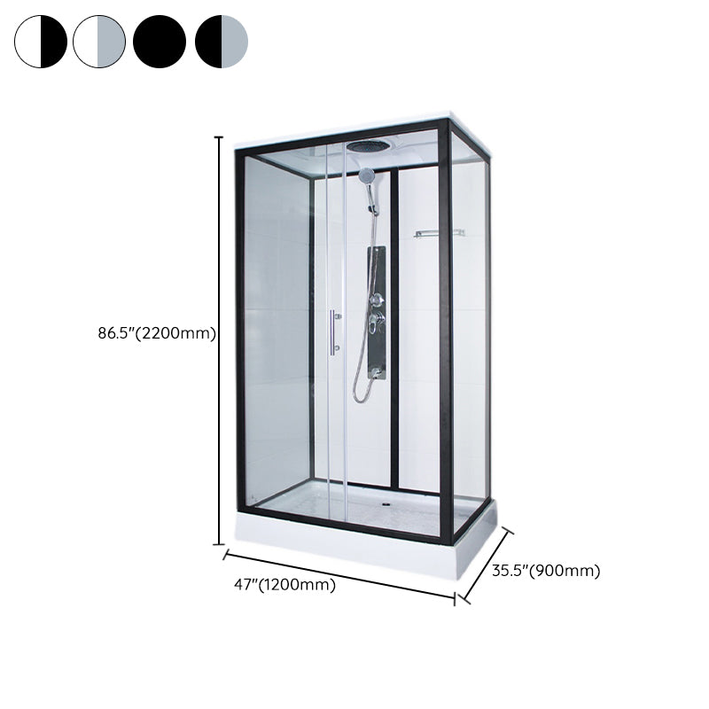 Rectangle Framed Shower Stall Corner Single Sliding Shower Stall