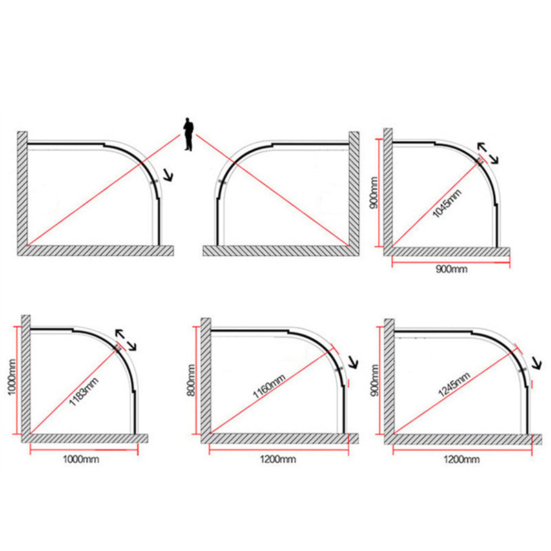 Corner Round Framed Shower Kit Double Sliding Double Sliding Shower Kit