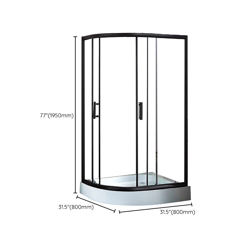 Corner Round Framed Shower Kit Double Sliding Double Sliding Shower Kit