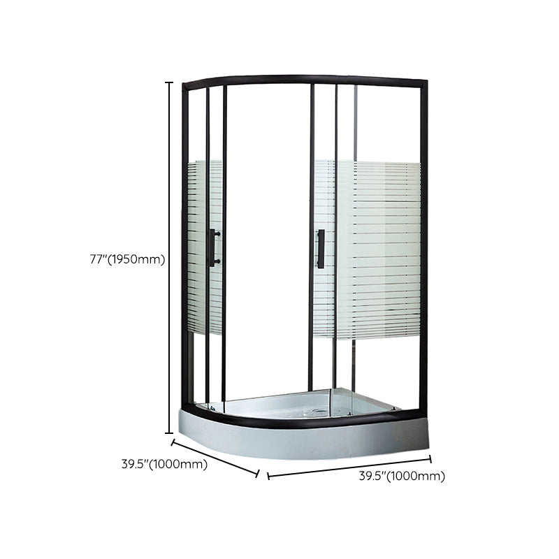 Corner Round Framed Shower Kit Double Sliding Double Sliding Shower Kit