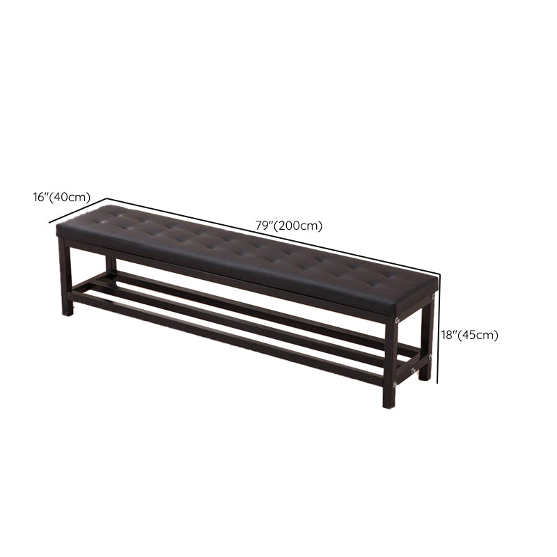 15.6-inch Width Modern Bench Cushioned Metal Solid Color Seating Bench