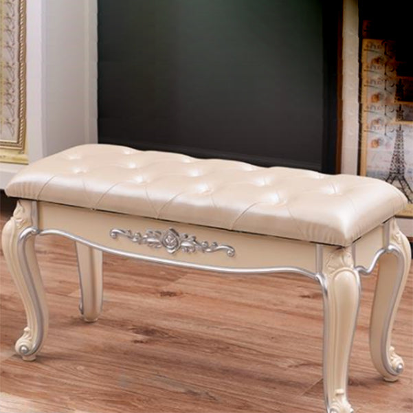 Upholstered Rectangle Seating Bench Cushioned Entryway and Bedroom Bench with Legs