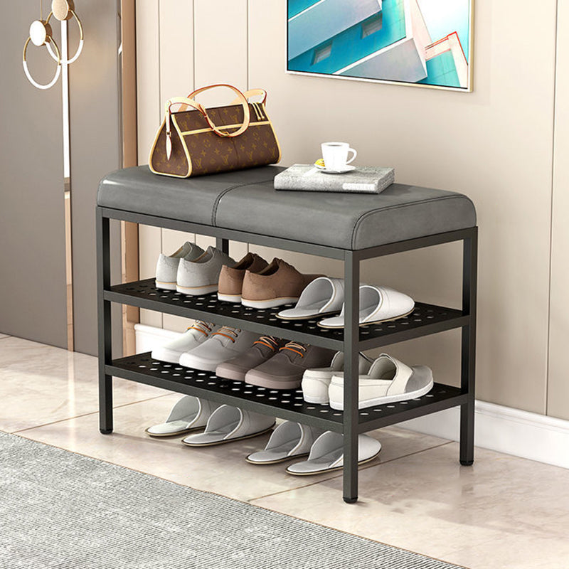 12.6 Inch Wide Modern Cushioned Entryway Bench Foam Bench with Shoe Storage